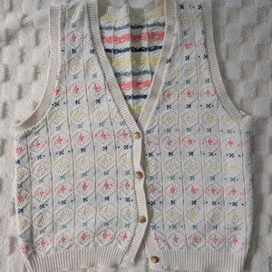 Vintage button down knit vest